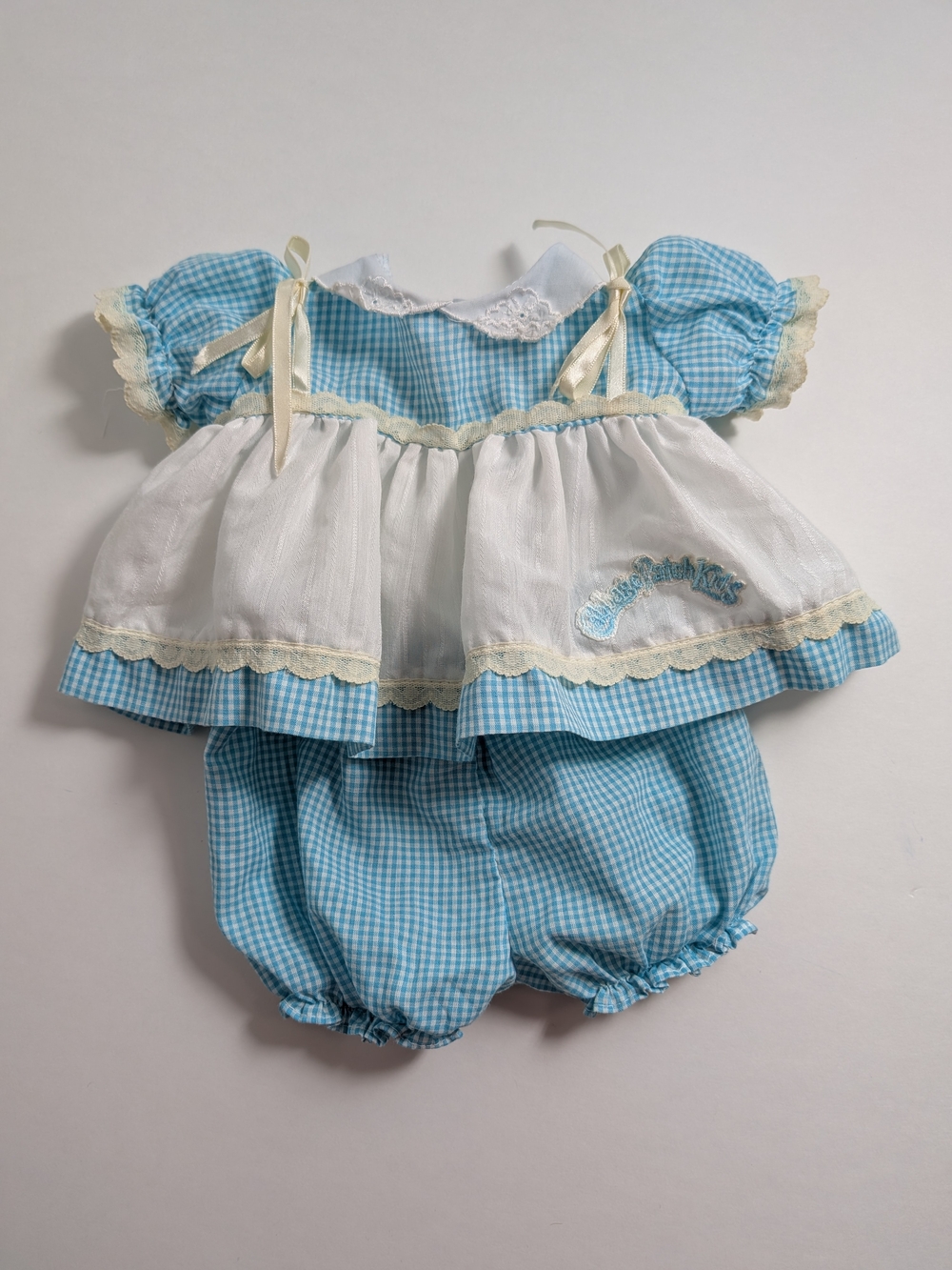 Cabbage Patch Kids Doll Clothes Dress & Bloomers Blue Gingham 505D OK